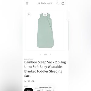 BNWT Bubble Panda Bamboo Sleep Sack